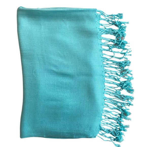 Pashmina  Women's Scarf Teal/Blue Green - Picture 4 of 4